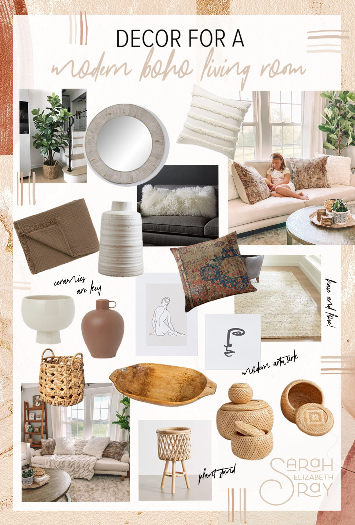 Decor for a Modern Boho Living Room – Sarah Elizabeth Ray